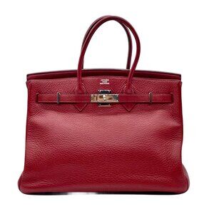 Hermes Birkin Togo 35 Red/Silver